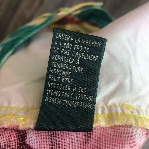 Lauren Ralph Lauren Linen Butter Yellow Floral Cropped Pants - Picture 8 of 11